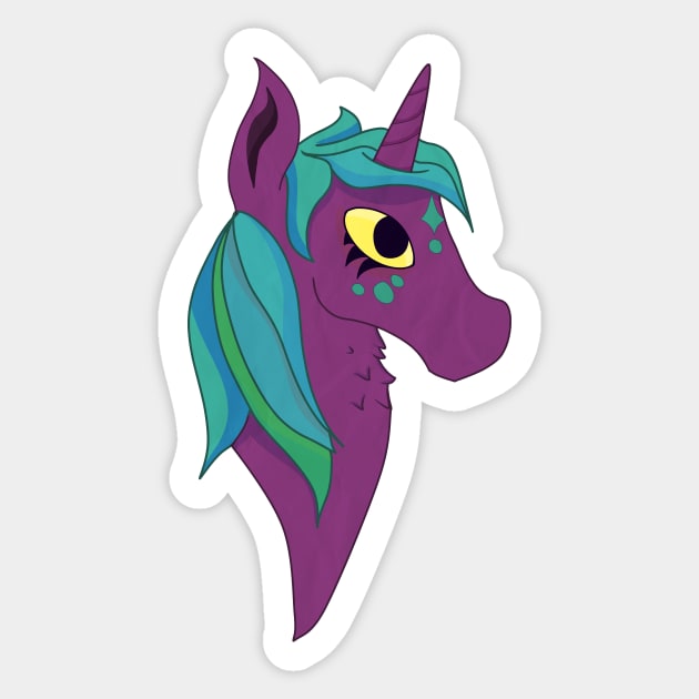 Purple Unicorn Sticker by Quirkball